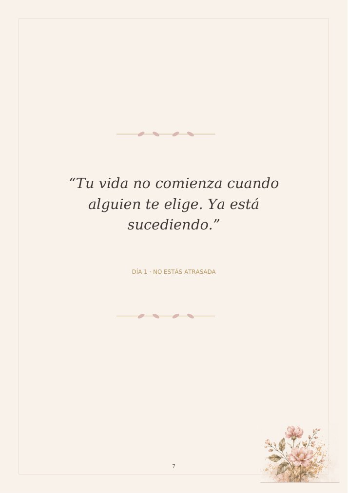 Página real con frase de destaque